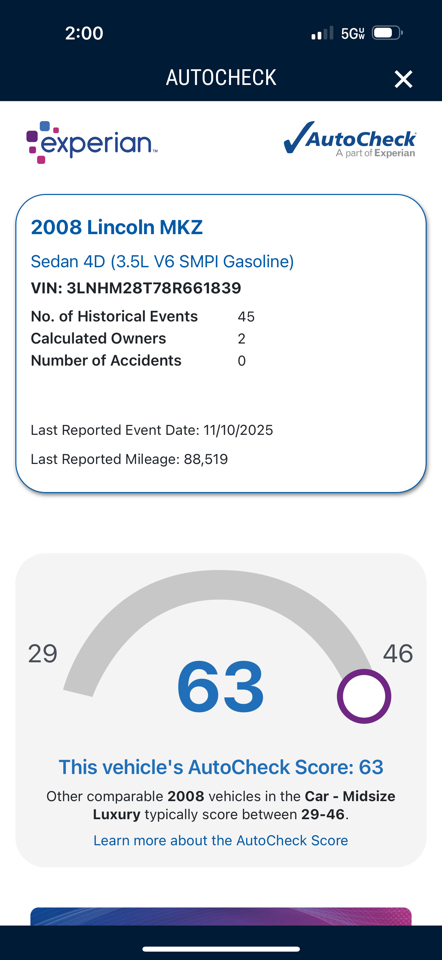 Lincoln MKZ AWD 2008