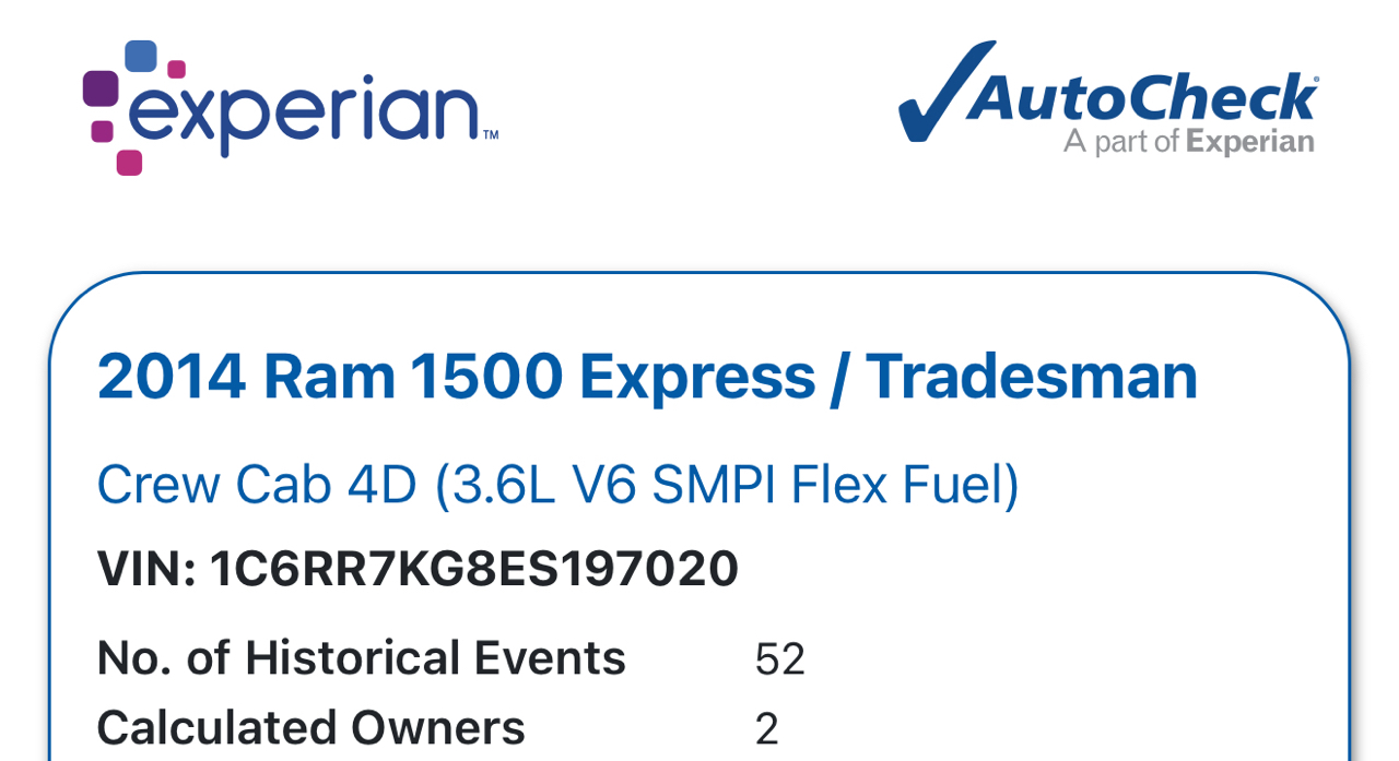 RAM 1500 Tradesman Crew Cab SWB 4WD 2014