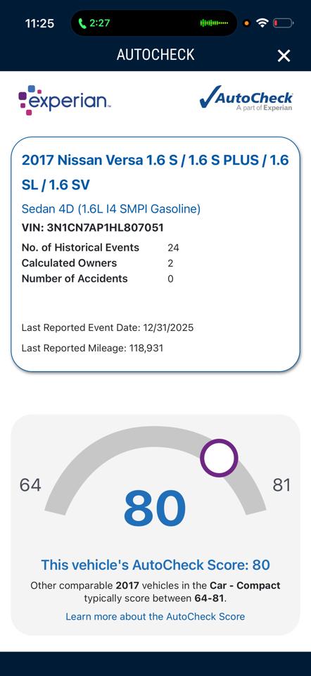 Nissan Versa 1.6 S 5M 2017