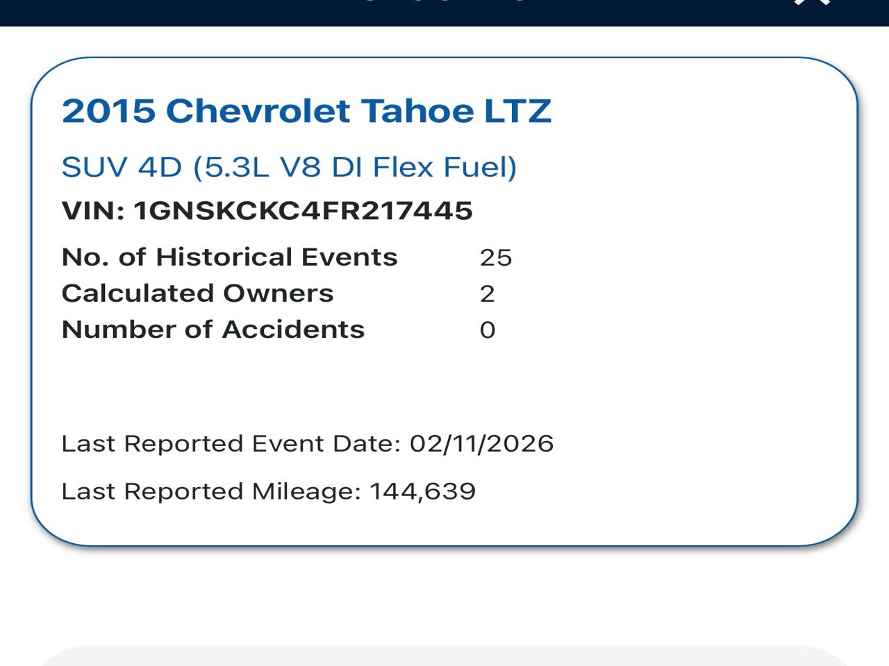 Chevrolet Tahoe LTZ 4WD 2015