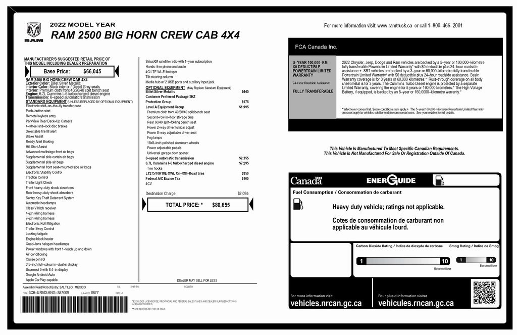 RAM 2500 Tradesman Crew Cab SWB 4WD 2022