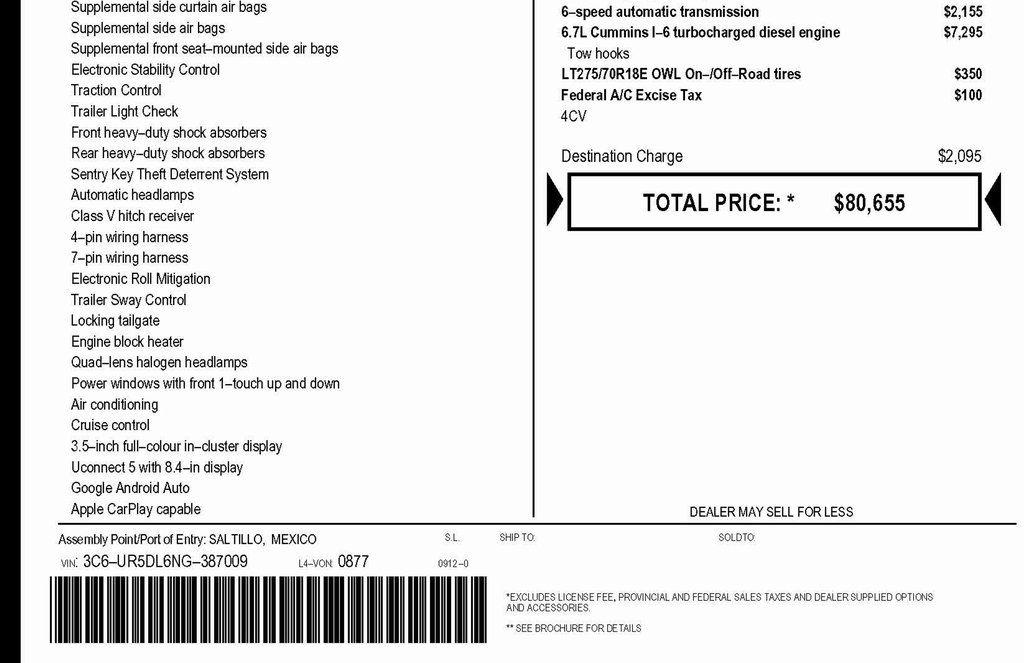 RAM 2500 Tradesman Crew Cab SWB 4WD 2022