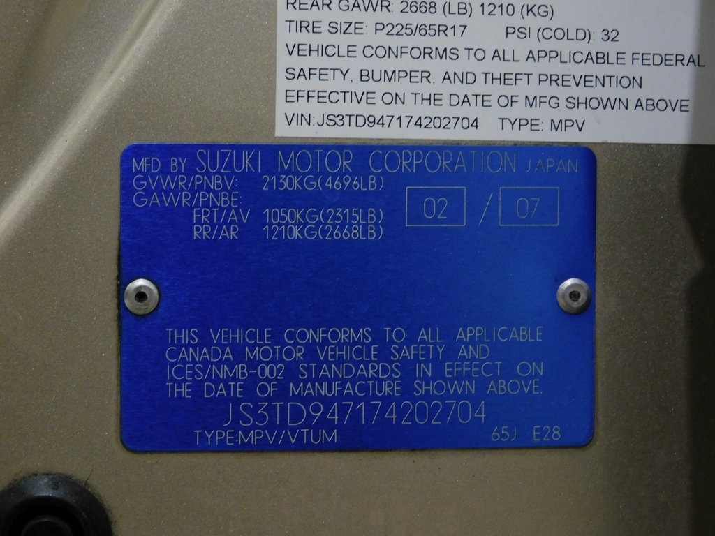 Suzuki Grand Vitara Luxury 4WD 2007