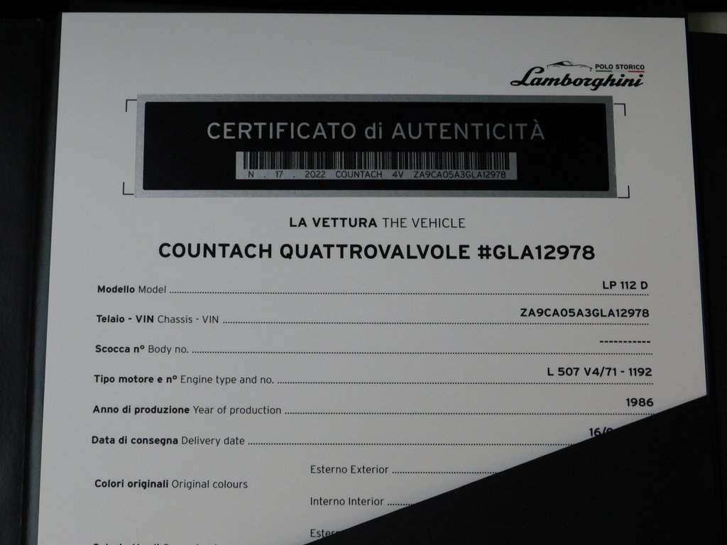 Lamborghini Countach  1986