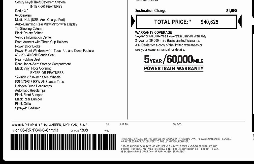 RAM 1500 Classic  2019