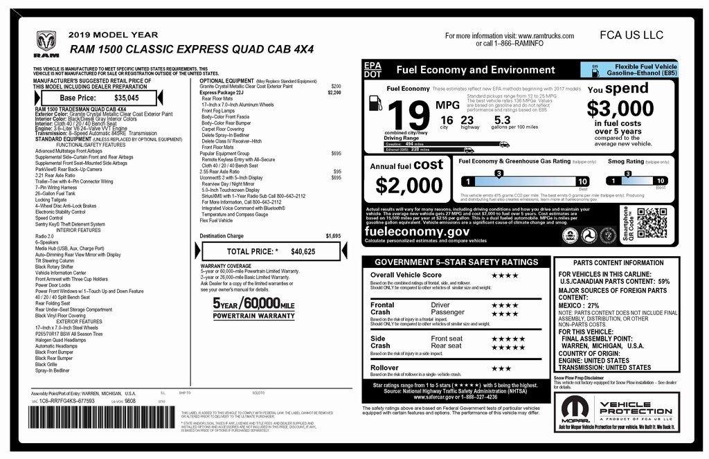 RAM 1500 Classic  2019