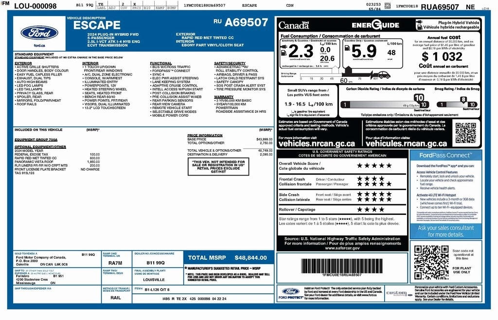 Ford Escape Plug-in Hybrid Base 2024