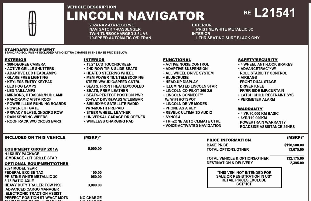 Lincoln Navigator Reserve 2024