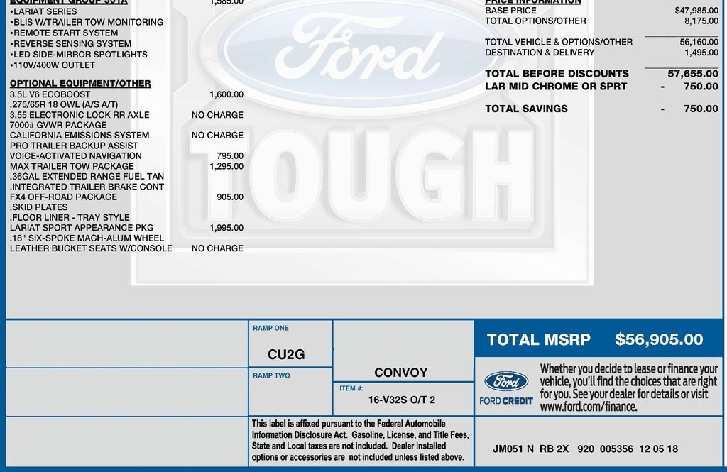 Ford F-150 Lariat SuperCrew 6.5-ft. Bed 4WD 2019