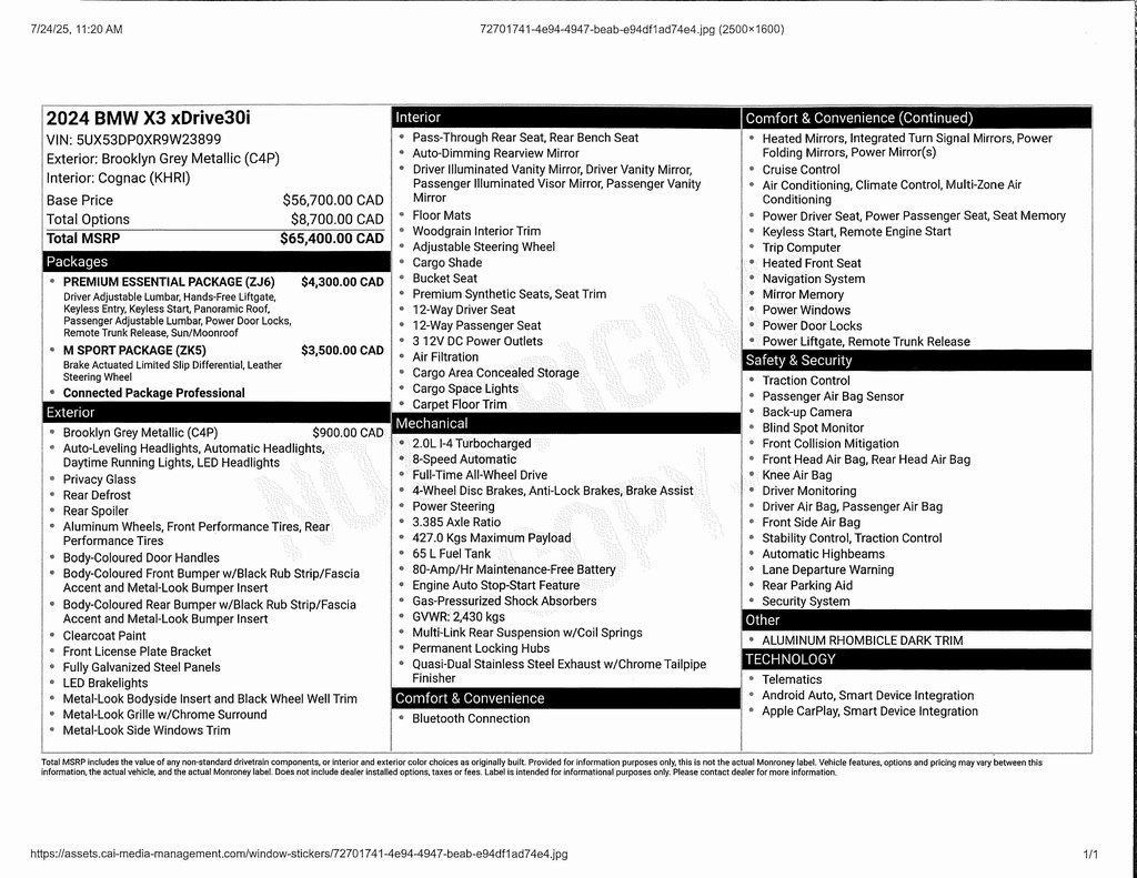 BMW X3 xDrive30i 2024