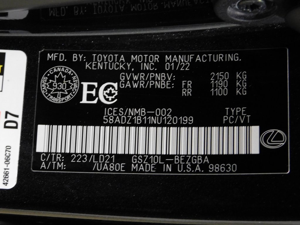 Lexus ES 350 Base 2022