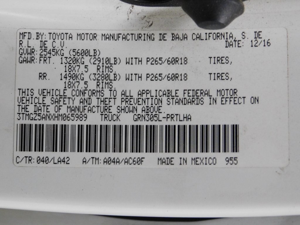 Toyota Tacoma Limited Double Cab V6 6AT 4WD 2017