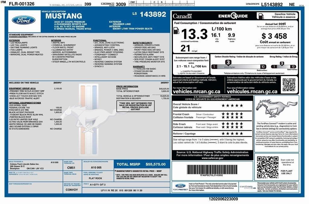 Ford Mustang GT Premium Coupe 2020