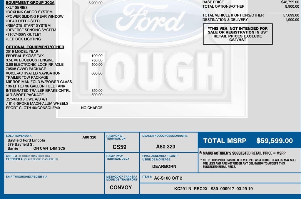 Ford F-150 XLT SuperCrew 6.5-ft. Bed 4WD 2019