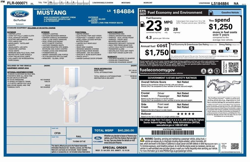 Ford Mustang EcoBoost Premium Convertible 2020