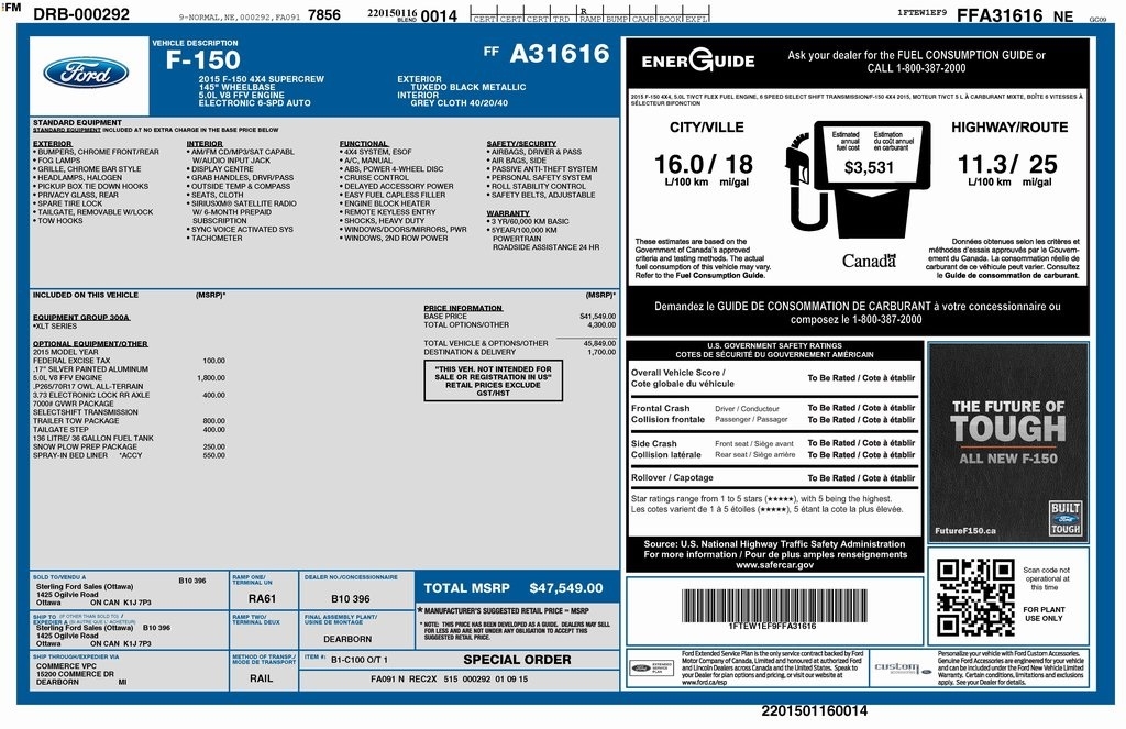 Ford F-150 XLT SuperCrew 6.5-ft. Bed 4WD 2015