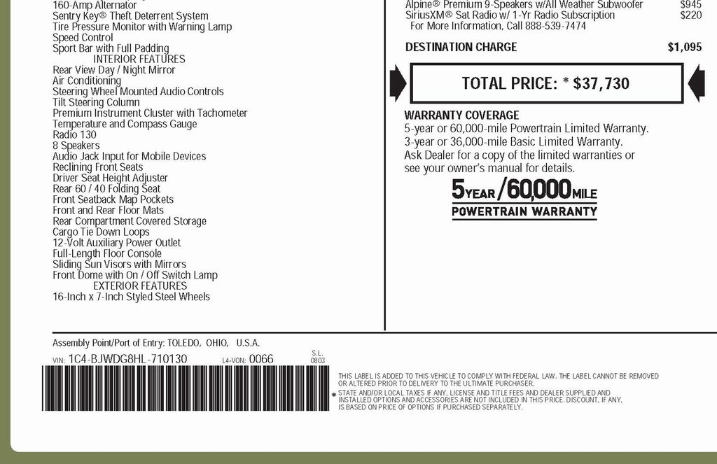 Jeep Wrangler Unlimited Sport 4WD 2017