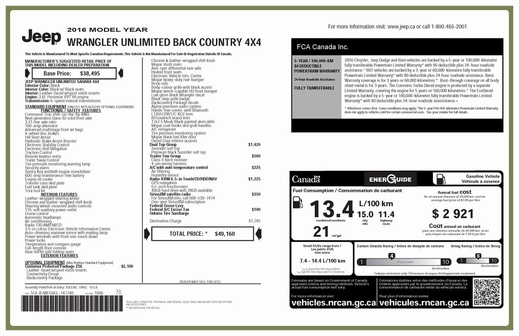 Jeep Wrangler Unlimited Sahara 4WD 2016