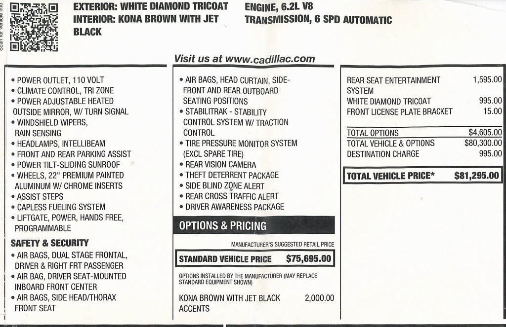 Cadillac Escalade Luxury 2WD 2015