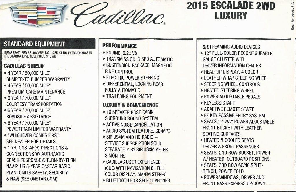 Cadillac Escalade Luxury 2WD 2015