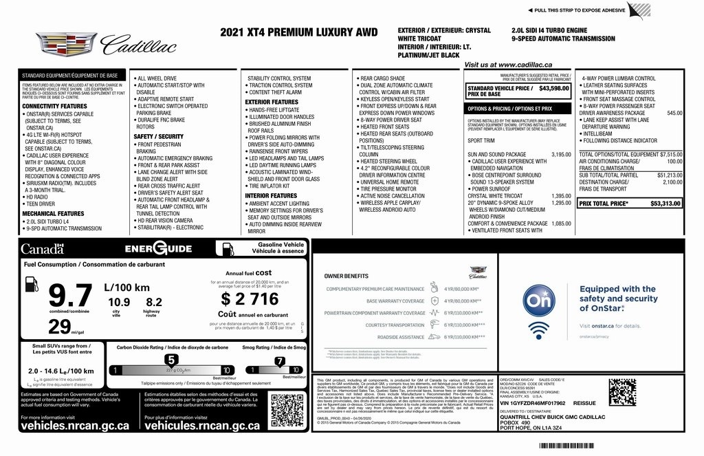 Cadillac XT4 Premium Luxury AWD 2021