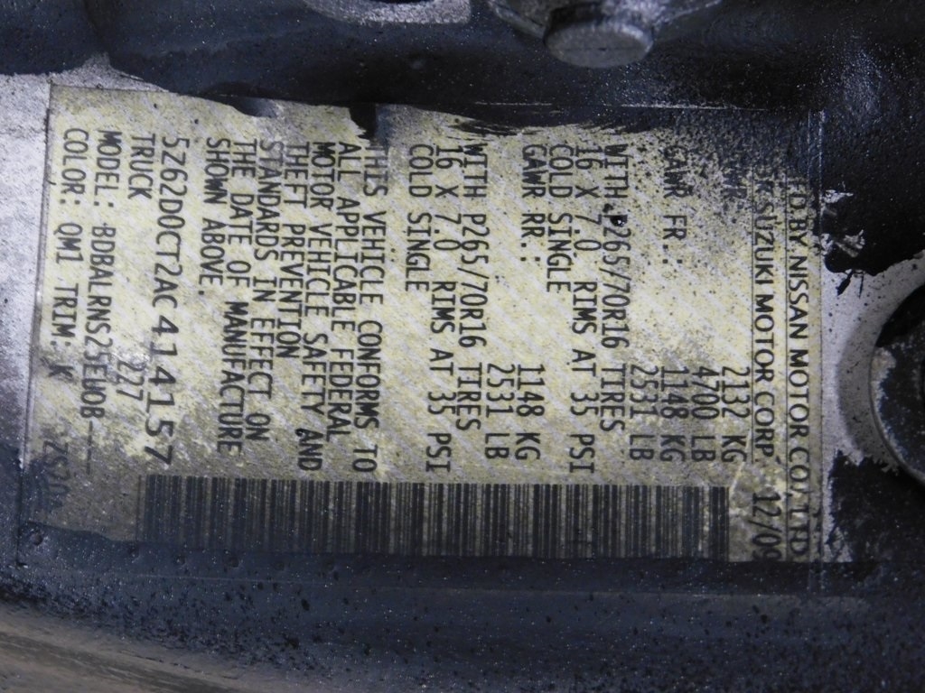 Suzuki Equator Ext Cab 2WD 2010