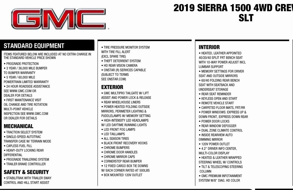 GMC Sierra 1500 SLT Crew Cab Long Box 4WD 2019