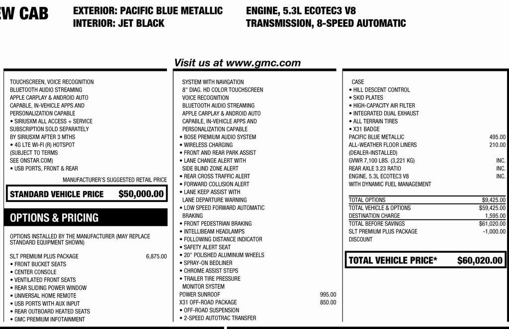 GMC Sierra 1500 SLT Crew Cab Long Box 4WD 2019