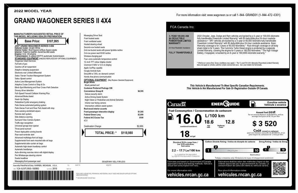 Jeep Grand Wagoneer Series II 4WD 2022