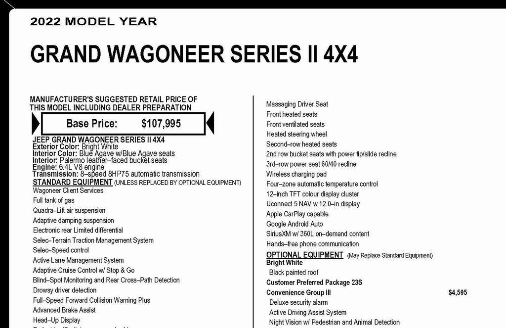 Jeep Grand Wagoneer Series II 4WD 2022