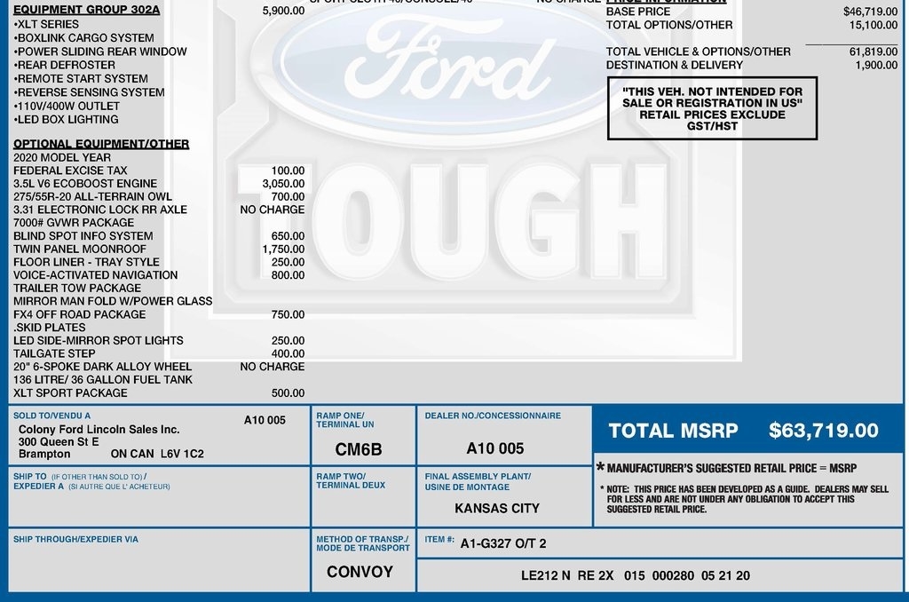 Ford F-150 XLT SuperCrew 6.5-ft. Bed 4WD 2020