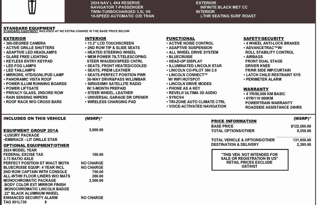 Lincoln Navigator L Reserve 2024