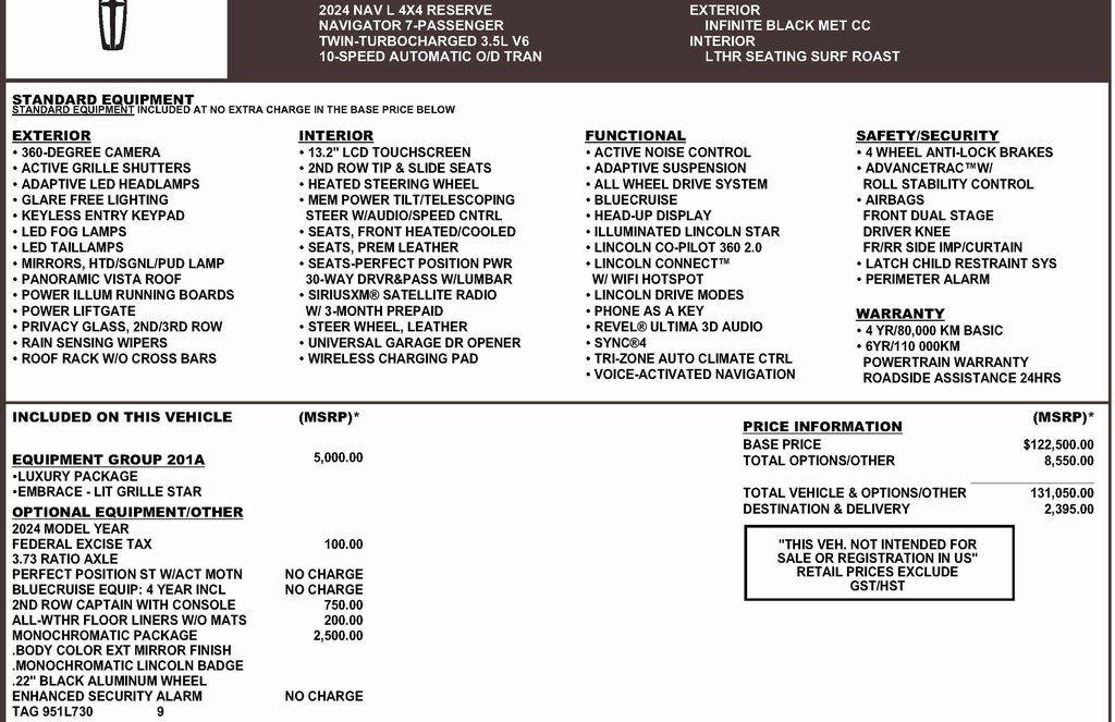 Lincoln Navigator L Reserve 2024