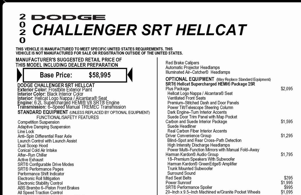 Dodge Challenger SRT Hellcat 2020