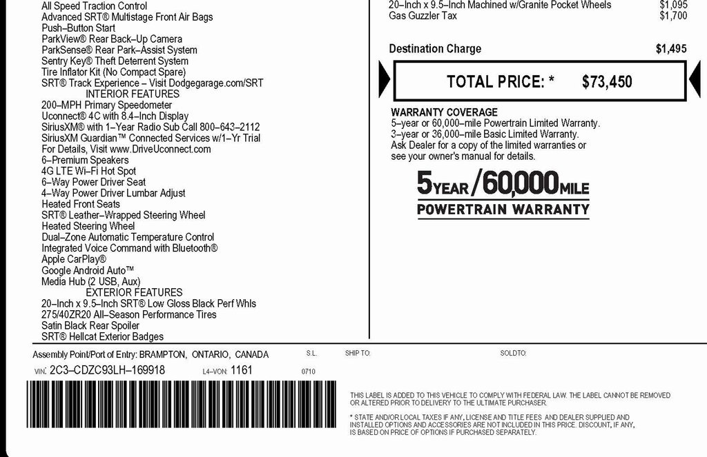 Dodge Challenger SRT Hellcat 2020