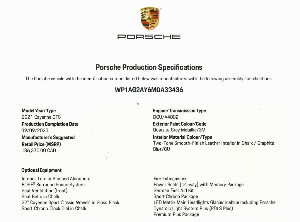 2021 Porsche Cayenne GTS