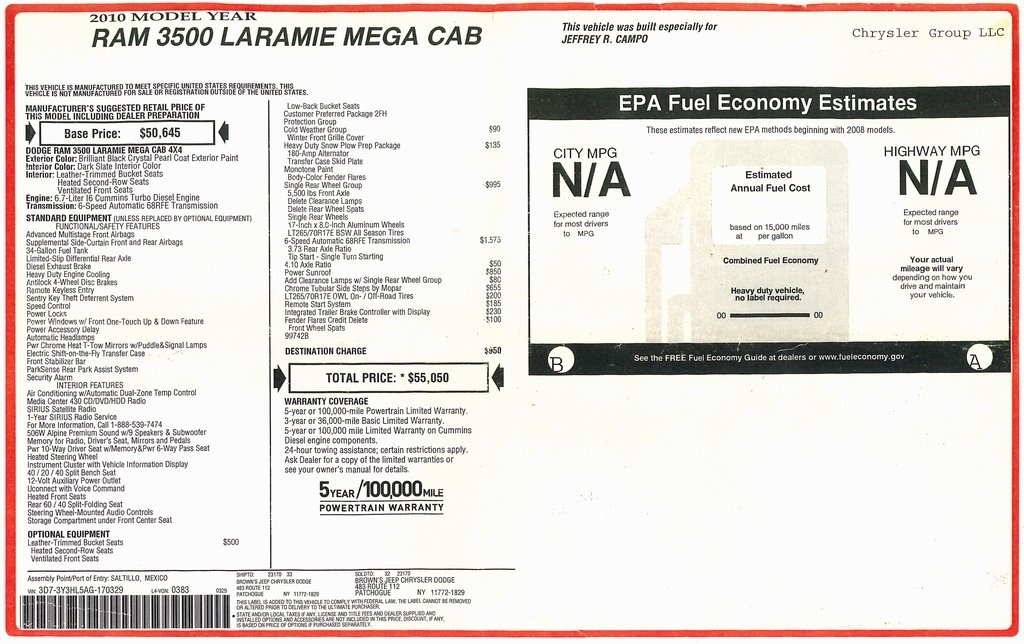 RAM 3500 Laramie Mega Cab 4WD 2010