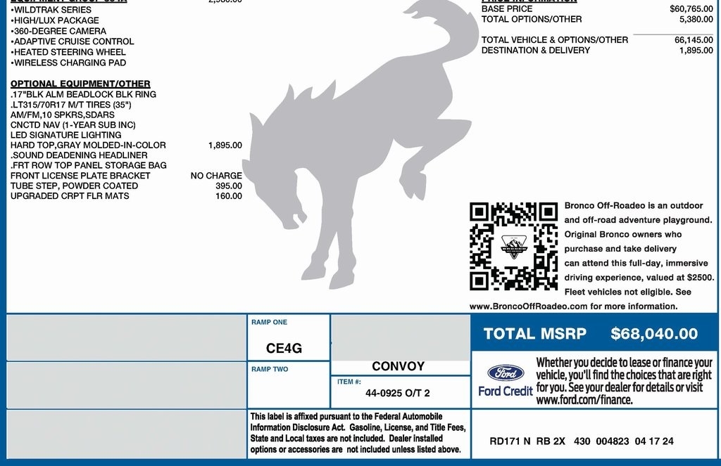 Ford Bronco Wildtrak 4-Door 2024