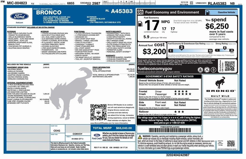 Ford Bronco Wildtrak 4-Door 2024