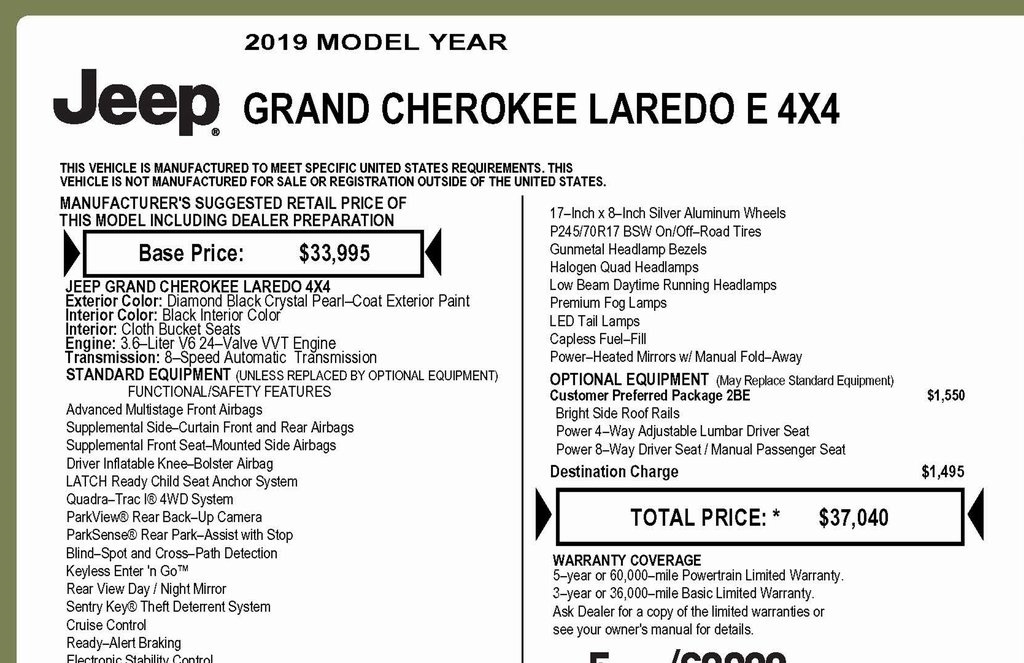 Jeep Grand Cherokee Laredo 4WD 2019