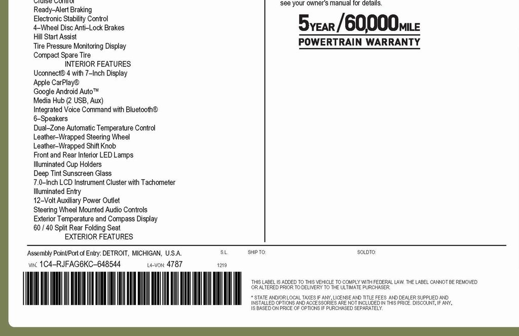 Jeep Grand Cherokee Laredo 4WD 2019