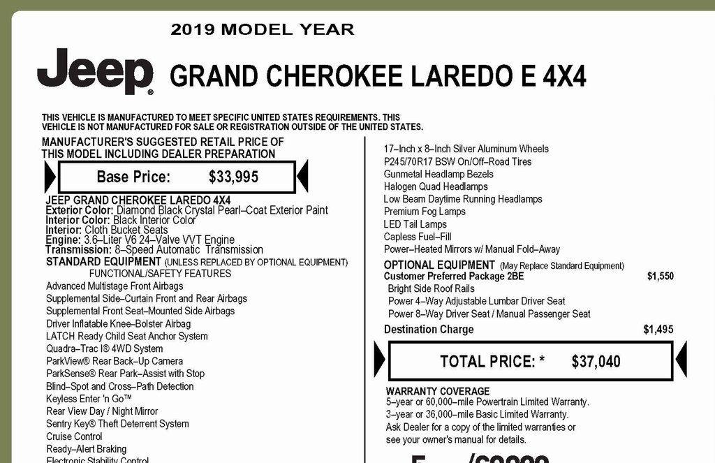 Jeep Grand Cherokee Laredo 4WD 2019