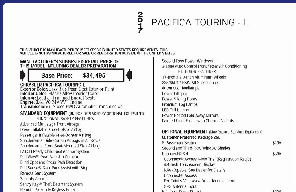 Chrysler Pacifica Touring-L 2017