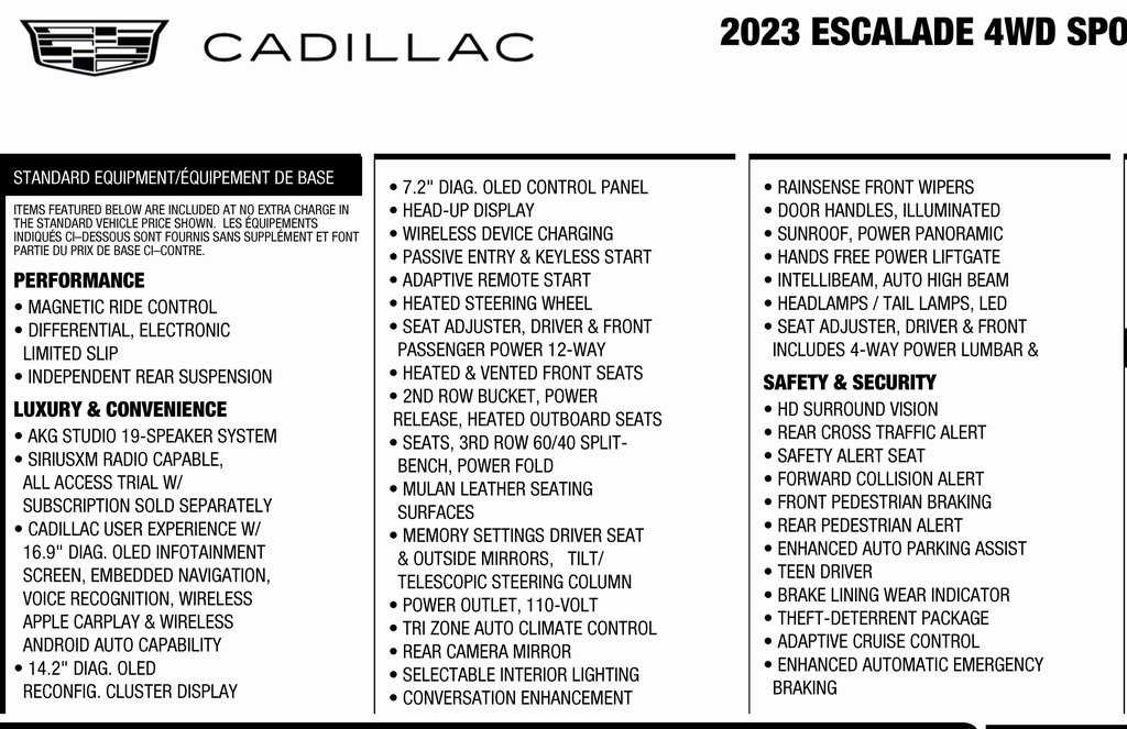 Cadillac Escalade Sport AWD 2023