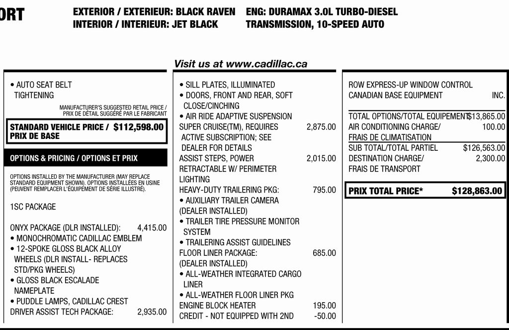 Cadillac Escalade Sport AWD 2023