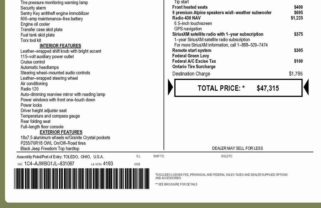 Jeep Wrangler JK Sahara 4WD 2018