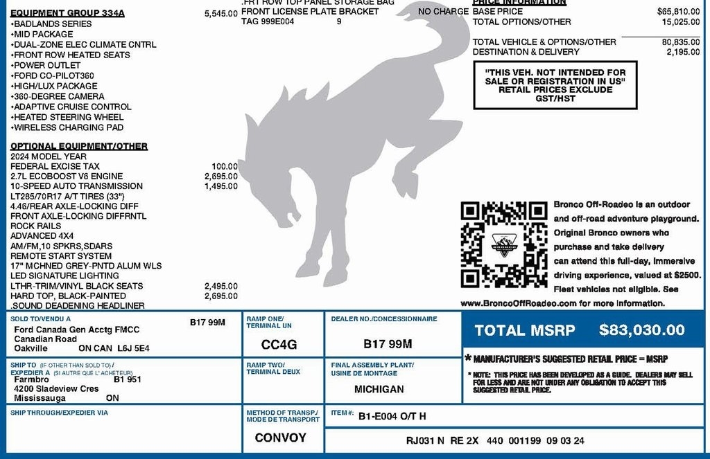 Ford Bronco Badlands 4-Door 2024