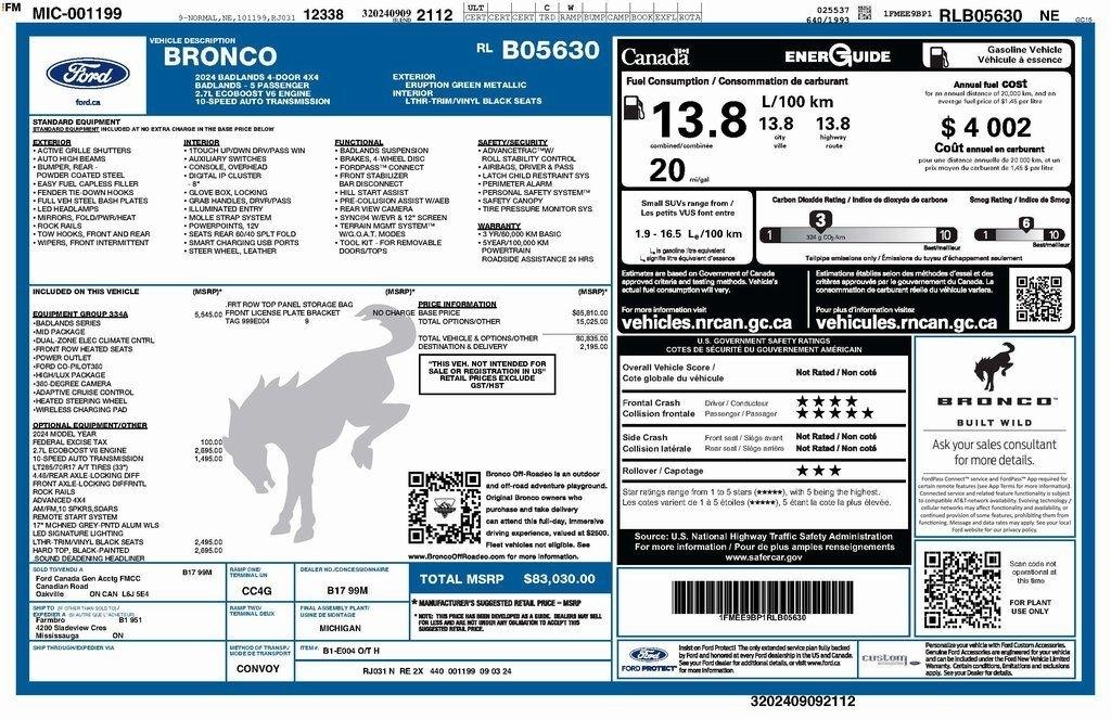 Ford Bronco Badlands 4-Door 2024