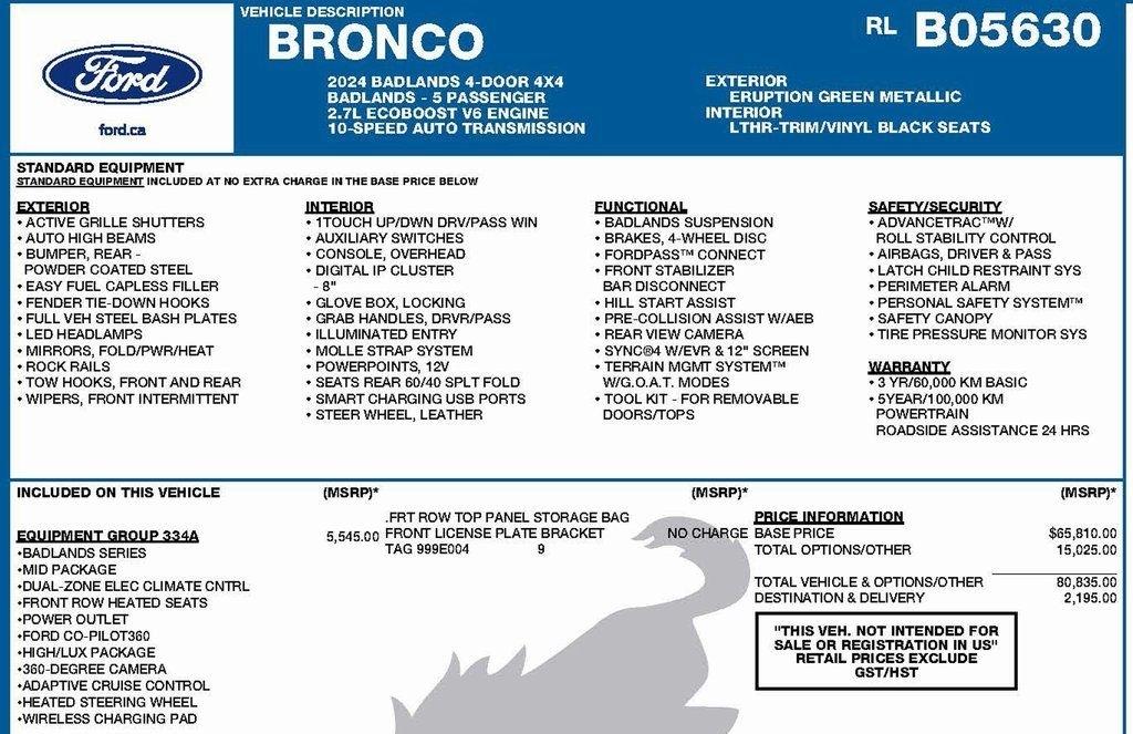 Ford Bronco Badlands 4-Door 2024