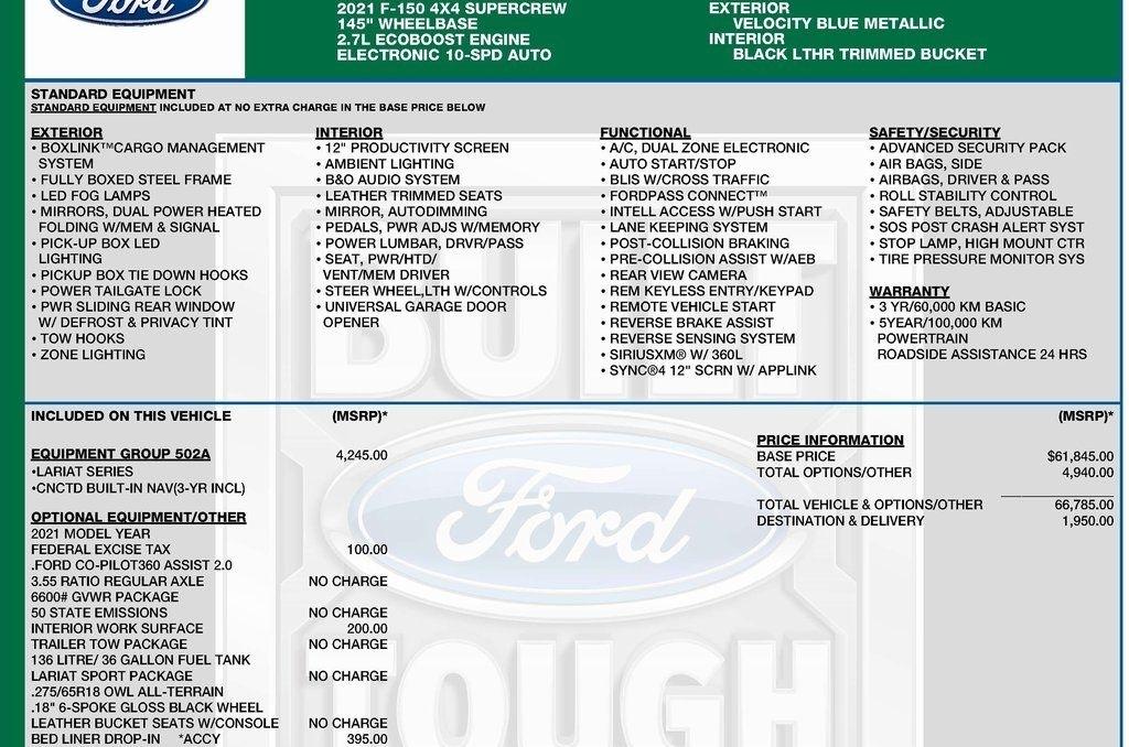 Ford F-150 Lariat SuperCrew 5.5-ft. Bed 4WD 2021